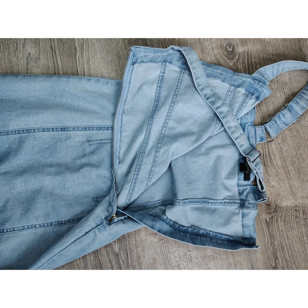 Forever 21 Denim Mini Dress Size S Juniors Bodycon Light‎ Wash Sleeveless Y2K